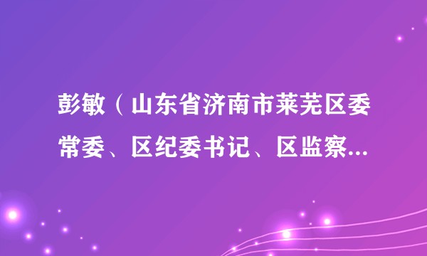 彭敏（山东省济南市莱芜区委常委、区纪委书记、区监察委员会主任）