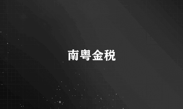 南粤金税