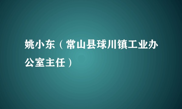 姚小东（常山县球川镇工业办公室主任）