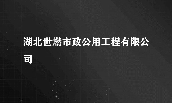 湖北世燃市政公用工程有限公司