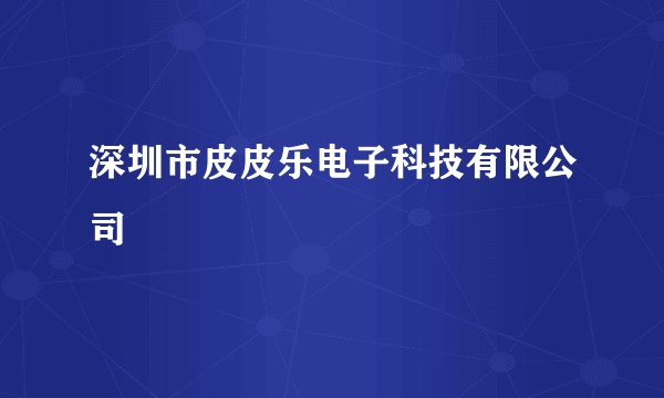 深圳市皮皮乐电子科技有限公司