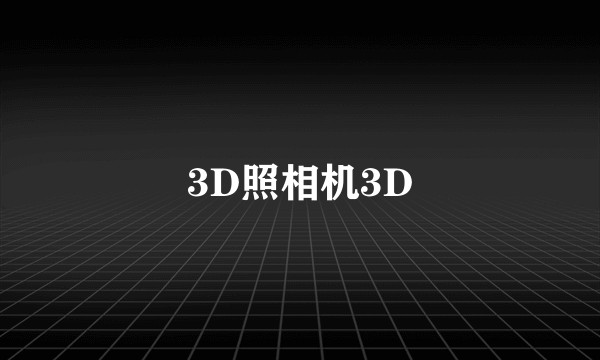 3D照相机3D