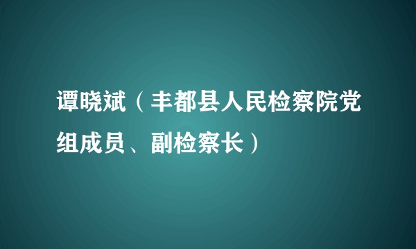 谭晓斌(丰都县人民检察院党组成员、副检察长)