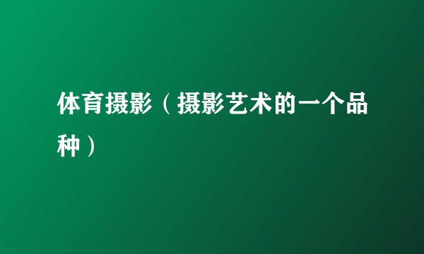 体育摄影(摄影艺术的一个品种)