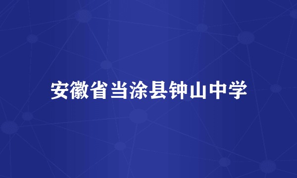 安徽省当涂县钟山中学