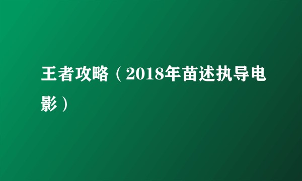 王者攻略（2018年苗述执导电影）