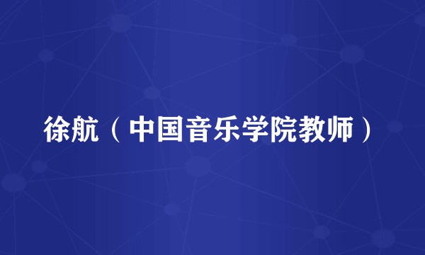 徐航（中国音乐学院教师）