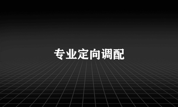 专业定向调配