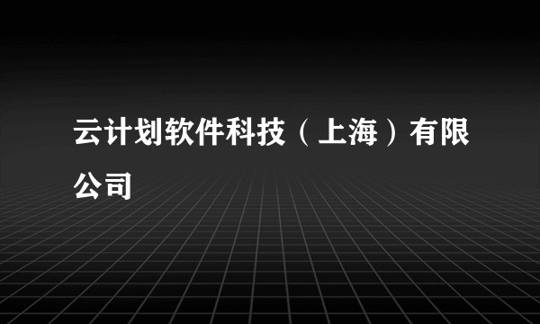 云计划软件科技(上海)有限公司