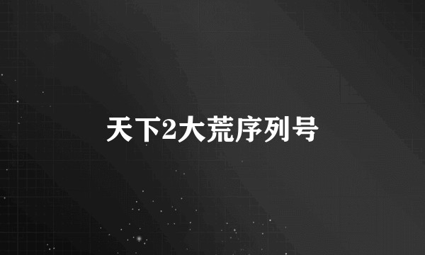 天下2大荒序列号