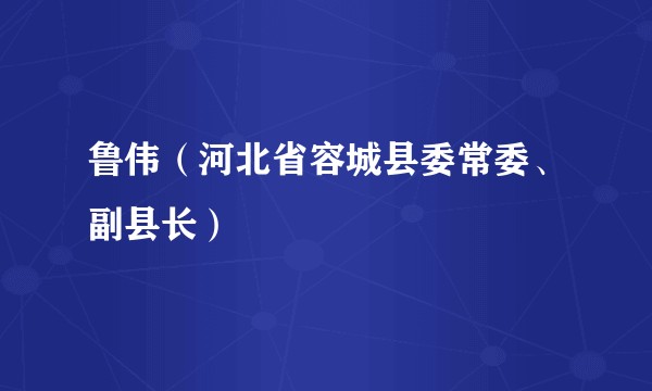 鲁伟（河北省容城县委常委、副县长）