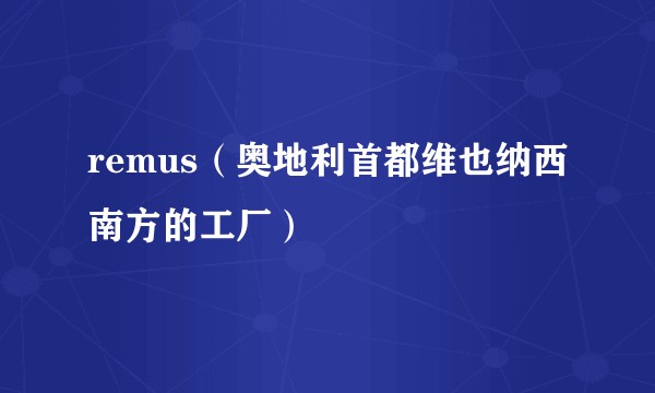 remus（奥地利首都维也纳西南方的工厂）