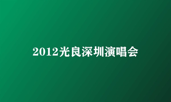 2012光良深圳演唱会