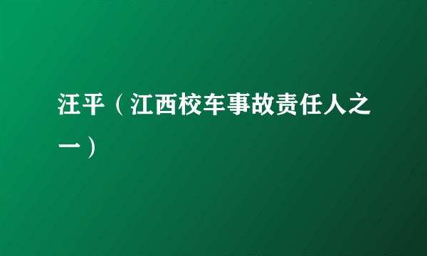 汪平（江西校车事故责任人之一）