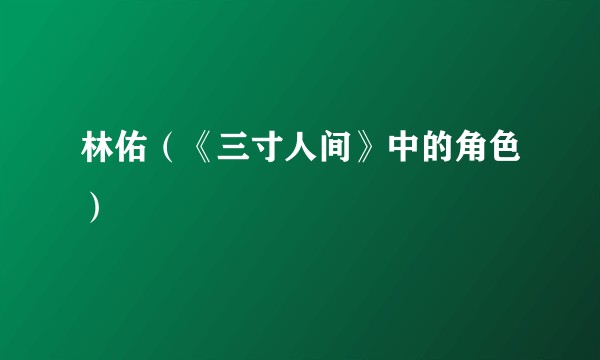 林佑（《三寸人间》中的角色）