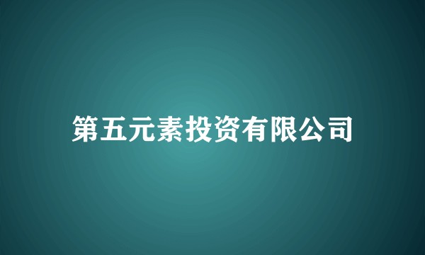 第五元素投资有限公司