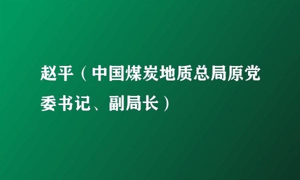 赵平(中国煤炭地质总局原党委书记、副局长)