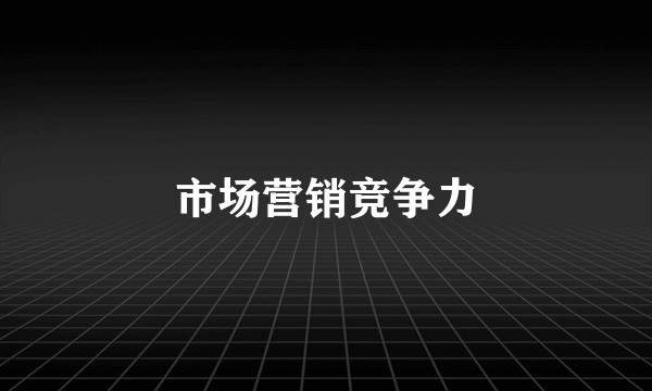 市场营销竞争力
