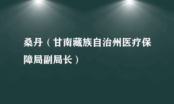 桑丹（甘南藏族自治州医疗保障局副局长）