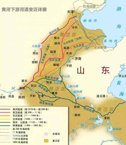 黄河故道（黄河改道后留下的故道）