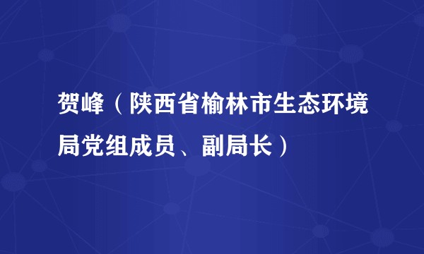 贺峰（陕西省榆林市生态环境局党组成员、副局长）