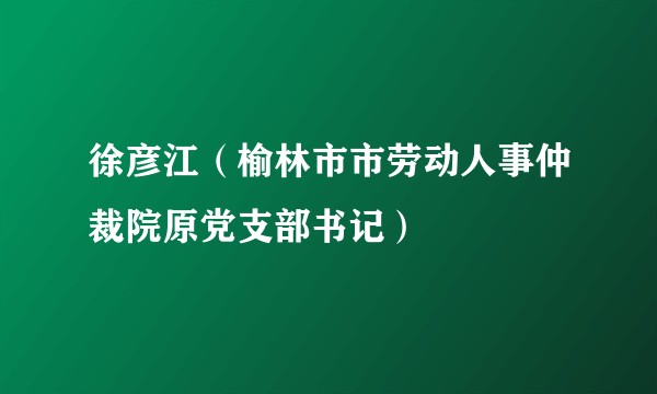 徐彦江（榆林市市劳动人事仲裁院原党支部书记）