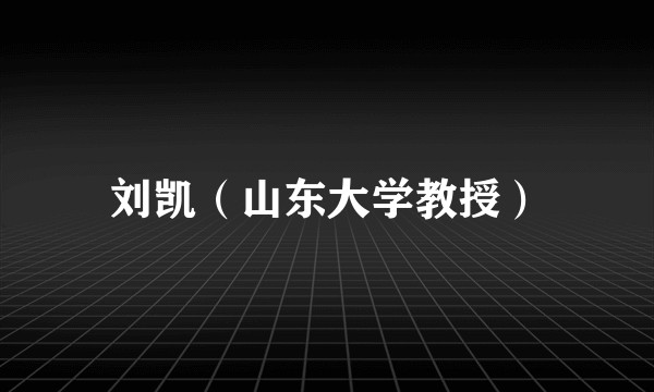 刘凯（山东大学教授）