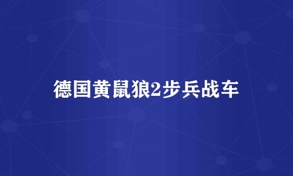 德国黄鼠狼2步兵战车