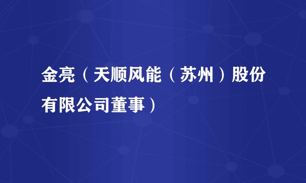 金亮（天顺风能（苏州）股份有限公司董事）