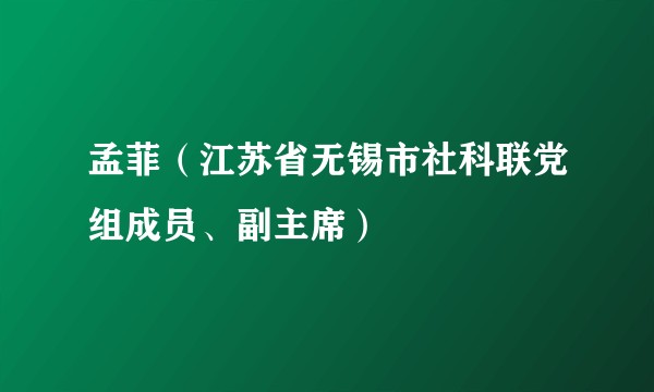 孟菲（江苏省无锡市社科联党组成员、副主席）
