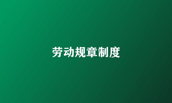 劳动规章制度