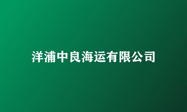 洋浦中良海运有限公司