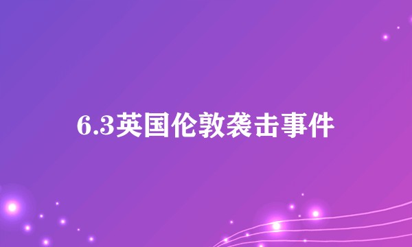 6.3英国伦敦袭击事件