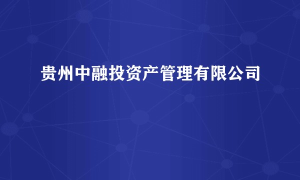 贵州中融投资产管理有限公司