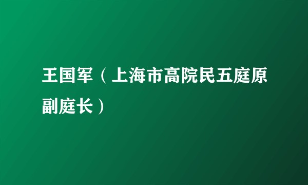 王国军（上海市高院民五庭原副庭长）