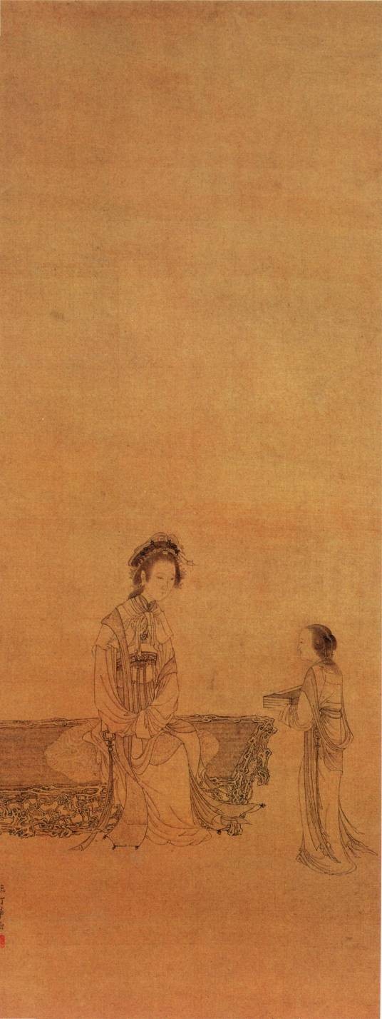 白描仕女图