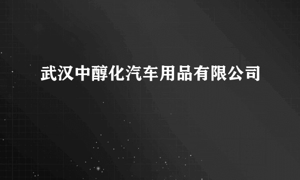 武汉中醇化汽车用品有限公司