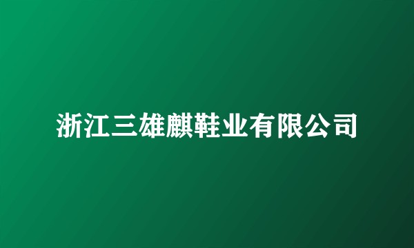 浙江三雄麒鞋业有限公司
