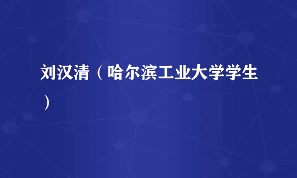 刘汉清（哈尔滨工业大学学生）