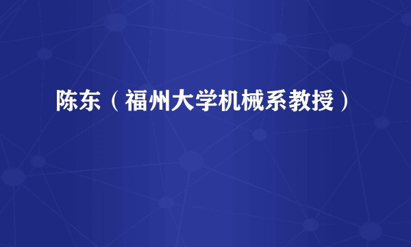 陈东（福州大学机械系教授）
