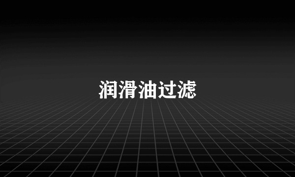 润滑油过滤