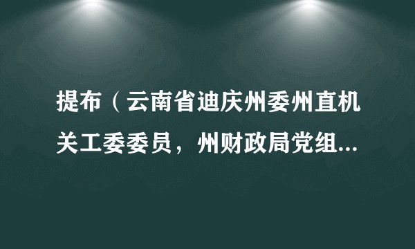 提布（云南省迪庆州委州直机关工委委员，州财政局党组成员、副局长）