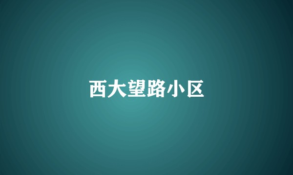 西大望路小区