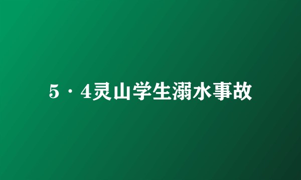5·4灵山学生溺水事故