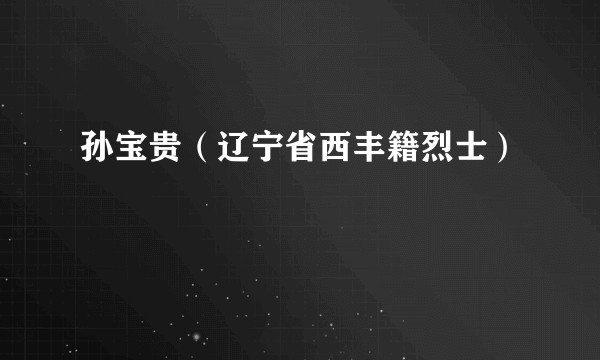孙宝贵(辽宁省西丰籍烈士)