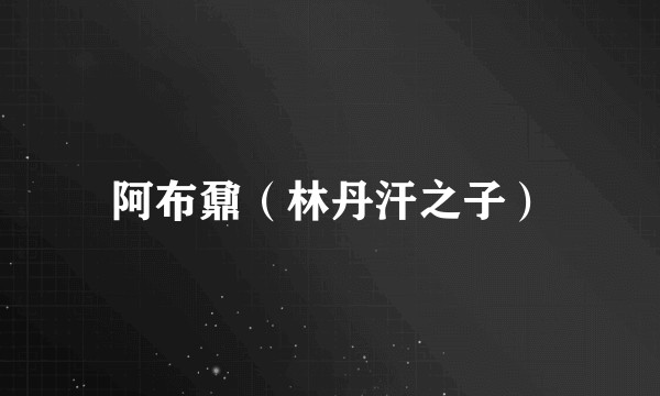 阿布鼐（林丹汗之子）