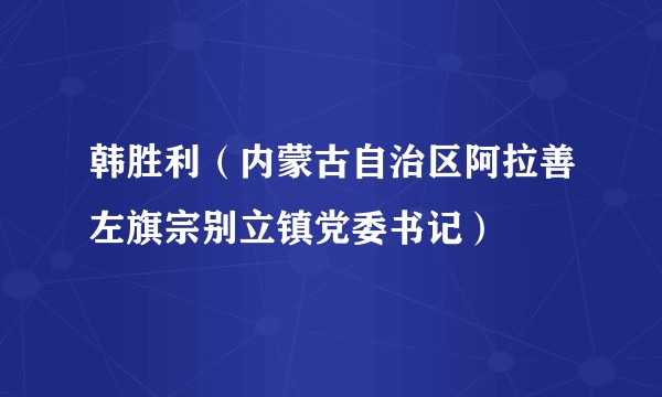 韩胜利(内蒙古自治区阿拉善左旗宗别立镇党委书记)