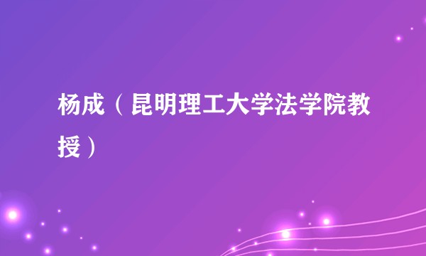 杨成（昆明理工大学法学院教授）