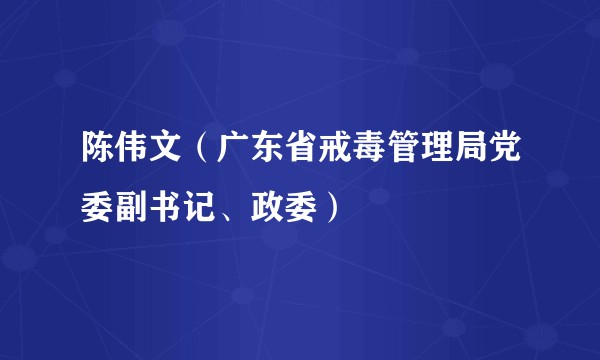 陈伟文（广东省戒毒管理局党委副书记、政委）