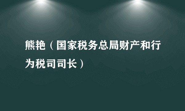 熊艳(国家税务总局财产和行为税司司长)